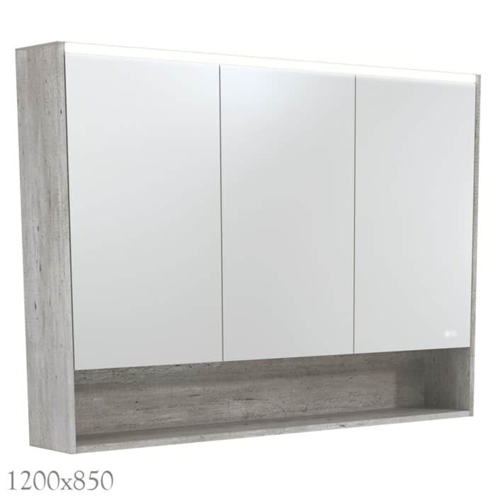 LED Mirror Cabinet Industrial with Display Shelf, 3 x Size Options - Image 6
