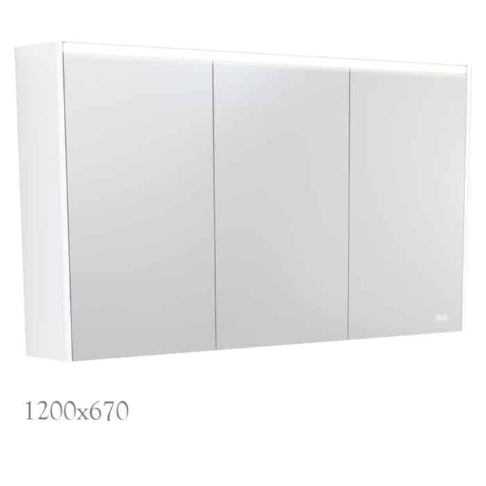 LED Mirror Cabinet, Gloss White Side Panels, 3 x Size Options - Image 6