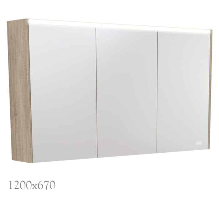 LED Mirror Cabinet, SCANDI OAK Side Panels, 3 x Size Options. - Image 6