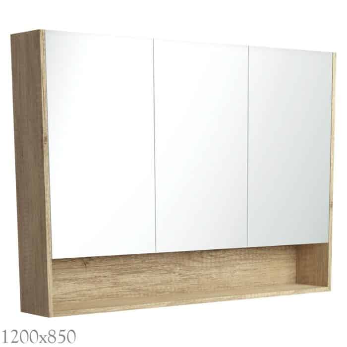 Mirror Cabinet With Display Shelf, SCANDI OAK, 3 x Size Options - Image 6