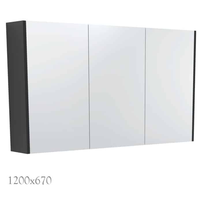 Mirror Cabinet with Satin Black Side Panels, 5 x Size Options. - Image 8