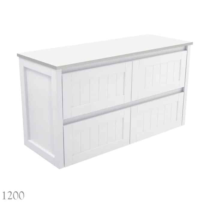 Fienza HAMPTON Cabinet Only Wall Hung Satin White, 3 X Size Options - Image 7