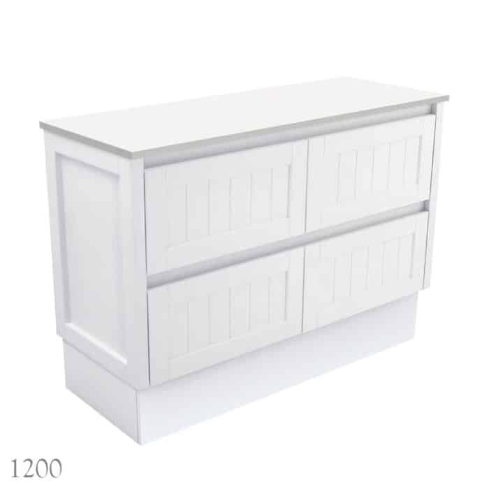 Fienza HAMPTON Cabinet Only Floor Standing Satin White. 3 Size Options - Image 7