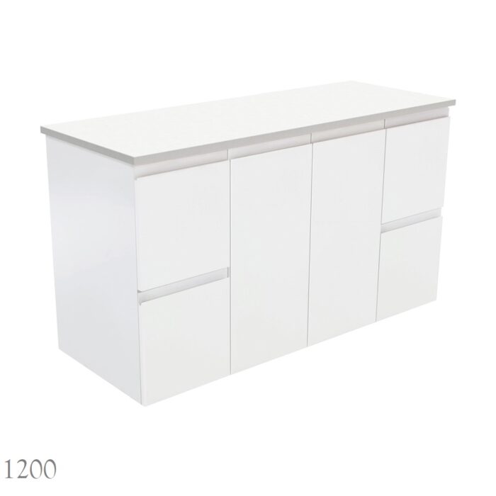Fienza Fingerpull Satin White Wall Hung Cabinet Only. 4 x Size Options - Image 8