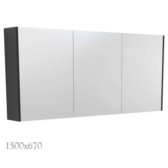 Mirror Cabinet with Satin Black Side Panels, 5 x Size Options. - Image 10