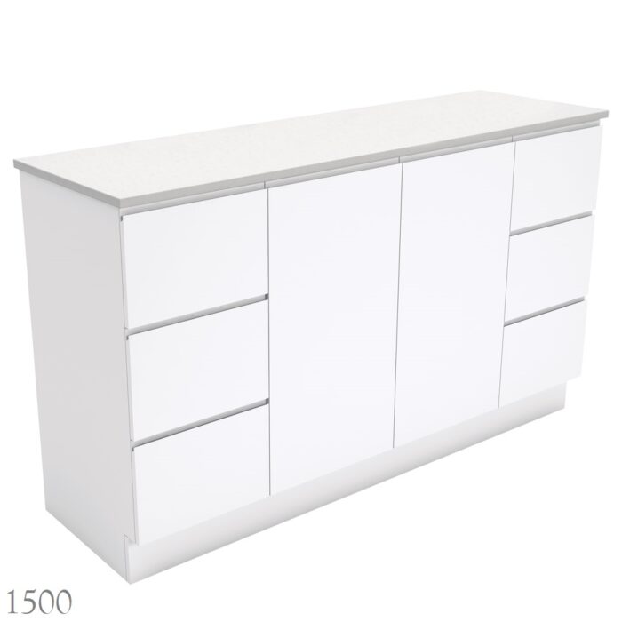 Fienza Fingerpull Gloss White Cab Only Floor Standing, 5 x Size Options - Image 12