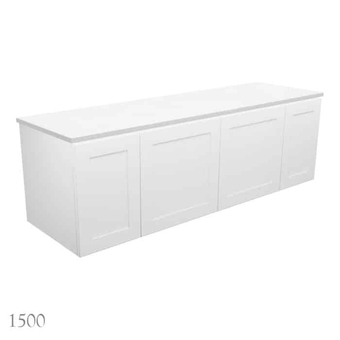 Fienza MILA SHAKER Cabinet Only Wall Hung Satin White, 6 Size Options - Image 15