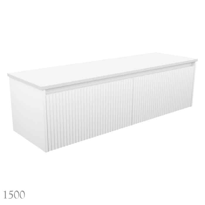 Fienza Alina Fluted Satin White Cabinet Only, 4 x Size Options - Image 9