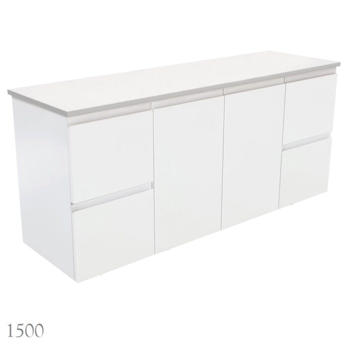 Fienza Fingerpull Satin White Wall Hung Cabinet Only. 4 x Size Options - Image 10