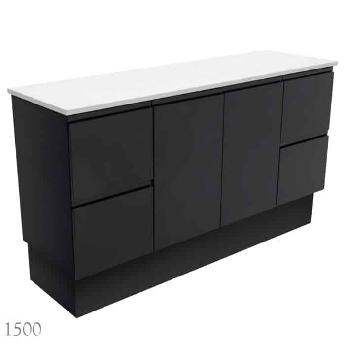 Fienza Fingerpull Satin Black Cabinet Only Floor Standing. 4 Size Options - Image 10
