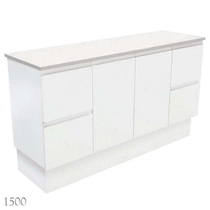 Fienza Fingerpull Satin White Cabinet Only Floor Standing, 4 x Size Options - Image 10