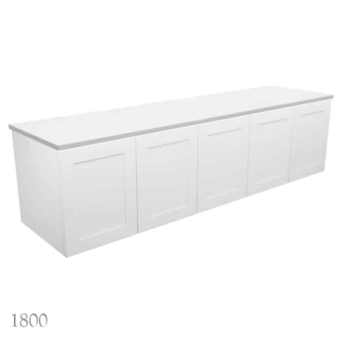Fienza MILA SHAKER Cabinet Only Wall Hung Satin White, 6 Size Options - Image 17