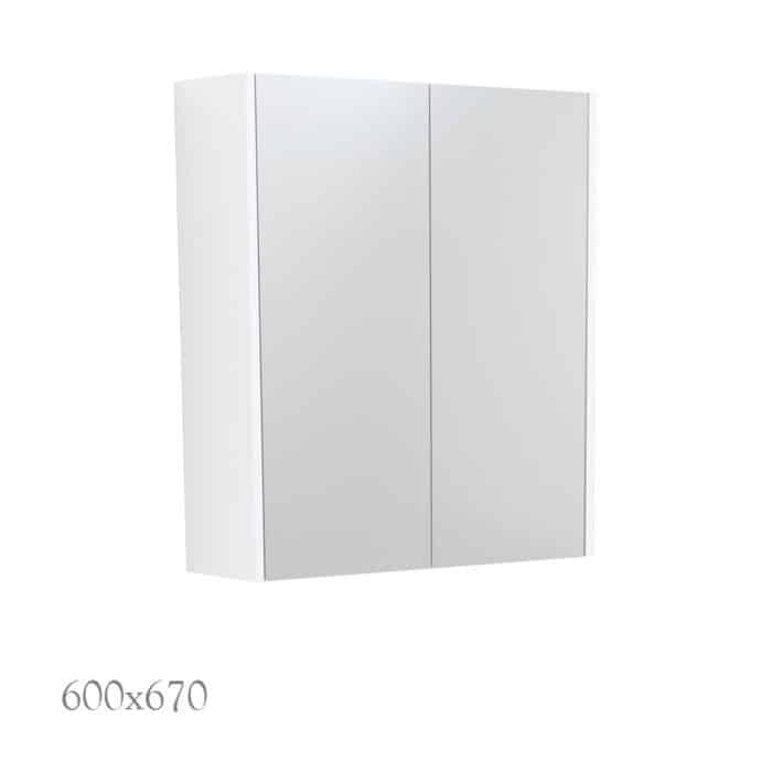 Mirror Cabinet with Satin White Side Panels, 5 x Size Options. - Image 2