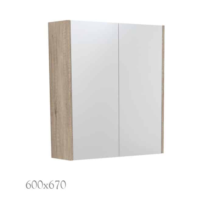 Mirror Cabinet with Scandi Oak Side Panels, 5 x Size Options. - Image 2