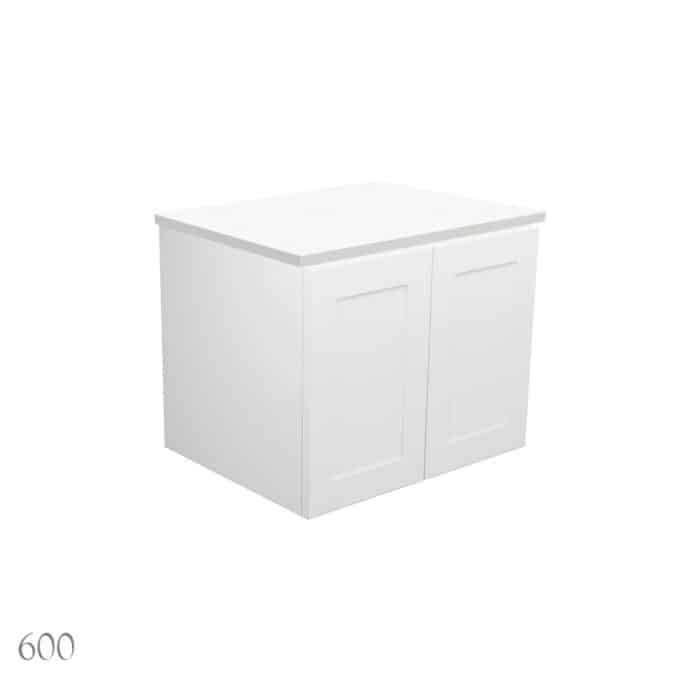 Fienza MILA SHAKER Cabinet Only Wall Hung Satin White, 6 Size Options - Image 3