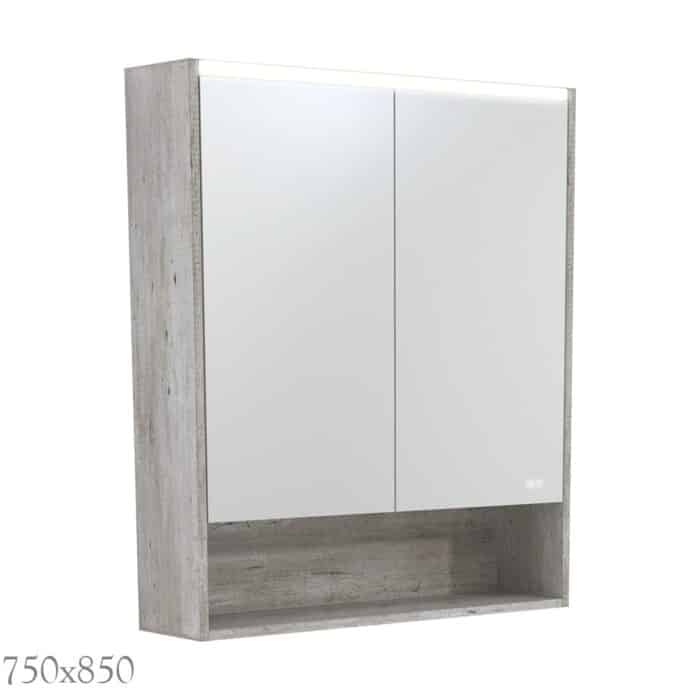 LED Mirror Cabinet Industrial with Display Shelf, 3 x Size Options - Image 2