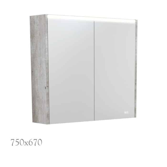LED Mirror Cabinet, INDUSTRIAL Side Panels, 3 x Size Options - Image 2