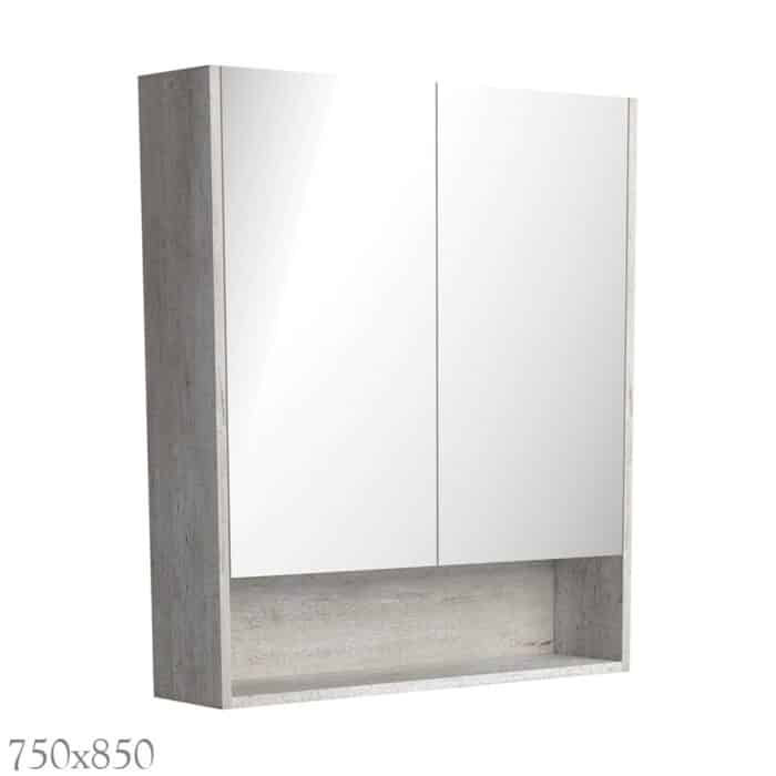 Mirror Cabinet With Display Shelf, INDUSTRIAL, 3 x Size Options. - Image 3