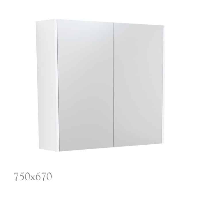Mirror Cabinet with Satin White Side Panels, 5 x Size Options. - Image 4