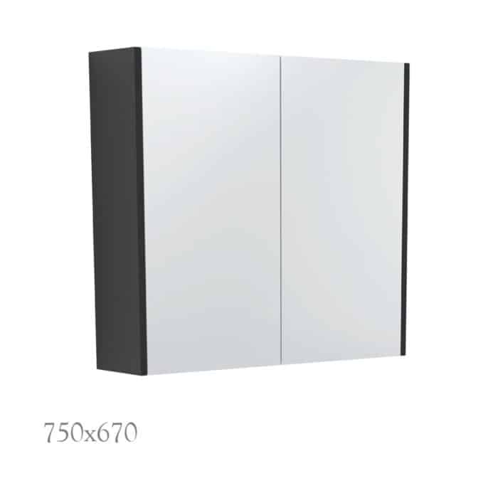 Mirror Cabinet with Satin Black Side Panels, 5 x Size Options. - Image 4