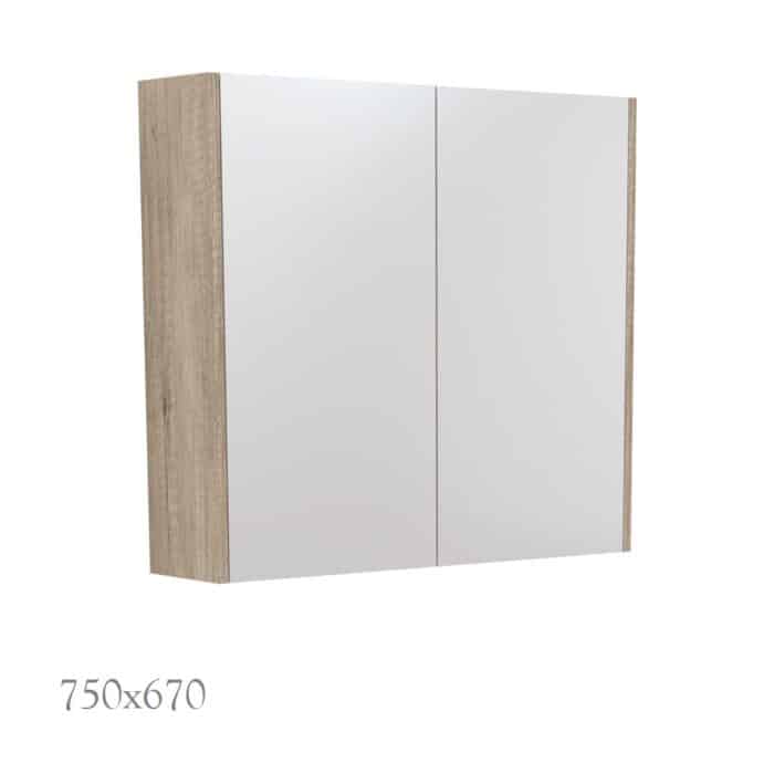 Mirror Cabinet with Scandi Oak Side Panels, 5 x Size Options. - Image 4