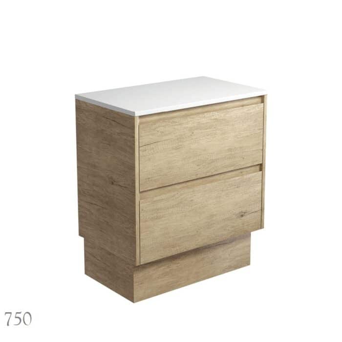 Fienza AMATO All Drawer SCANDI OAK Cabinet Only Floor Standing, 3 x Size Options - Image 2
