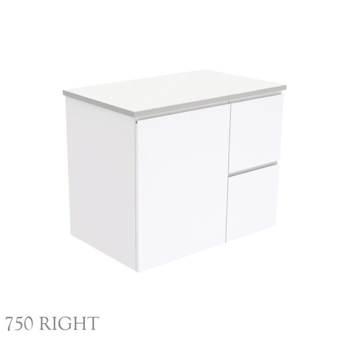Fienza Fingerpull Gloss White Cab Only Wall Hung, 5 x Size Options - Image 5