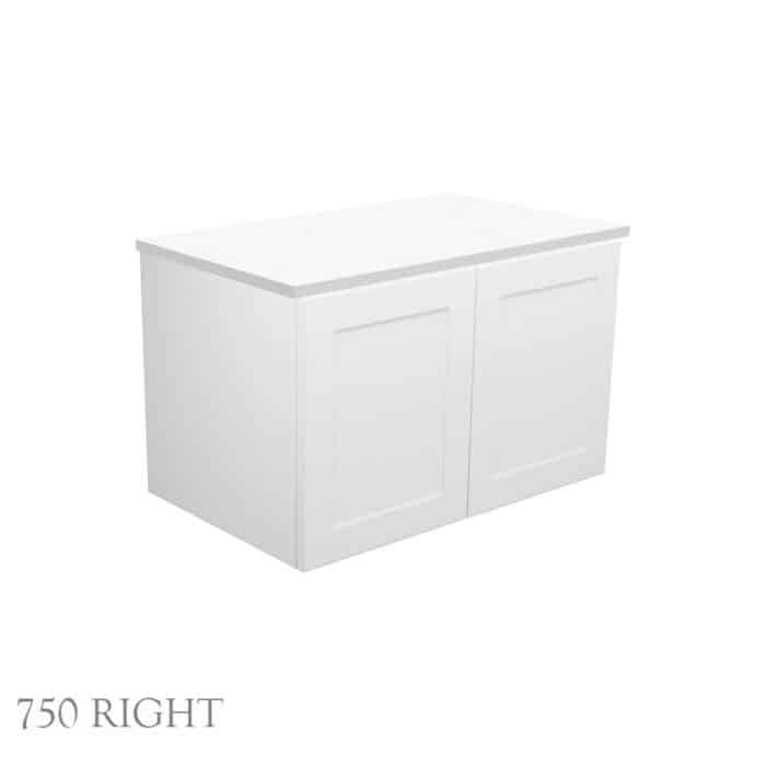 Fienza MILA SHAKER Cabinet Only Wall Hung Satin White, 6 Size Options - Image 7