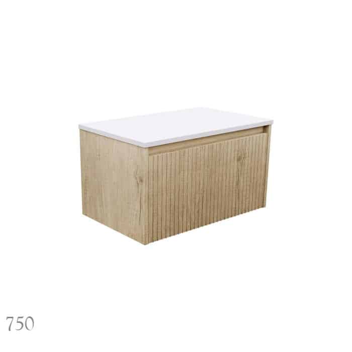 Fienza ALINA Fluted Scandi Oak Wall Hung Cabinet Only, 4 x Size Options - Image 2