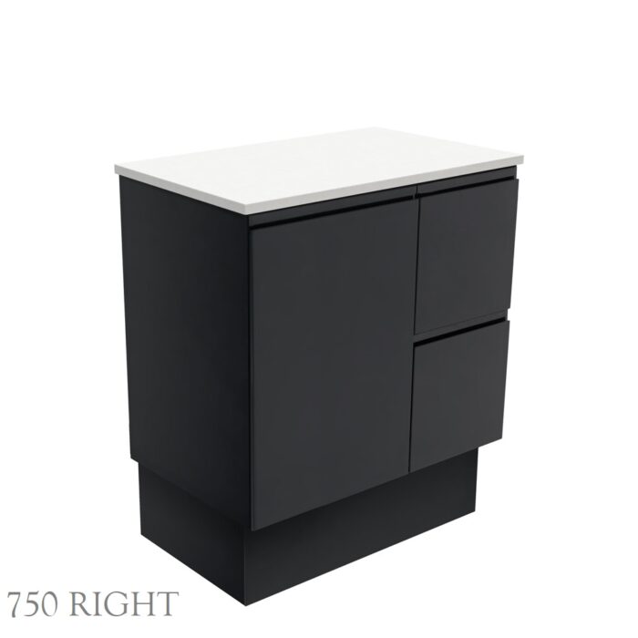 Fienza Fingerpull Satin Black Cabinet Only Floor Standing. 4 Size Options - Image 3