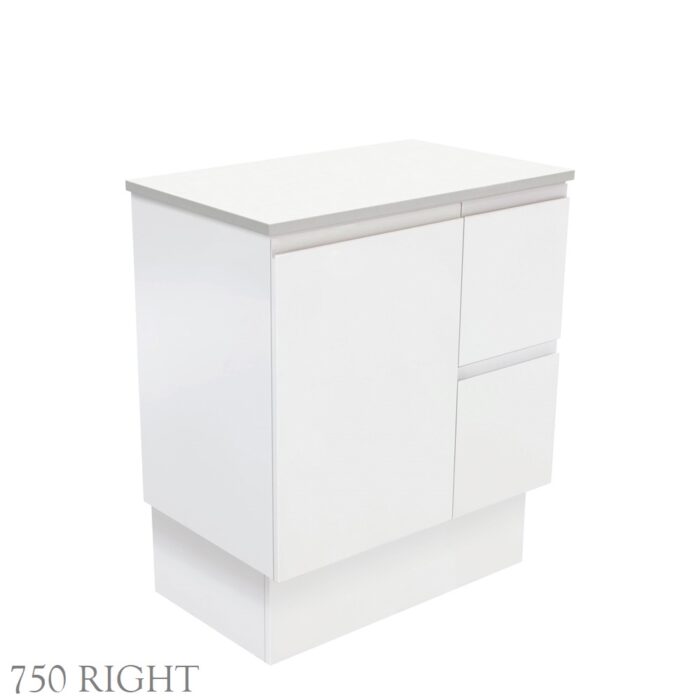Fienza Fingerpull Satin White Cabinet Only Floor Standing, 4 x Size Options - Image 3