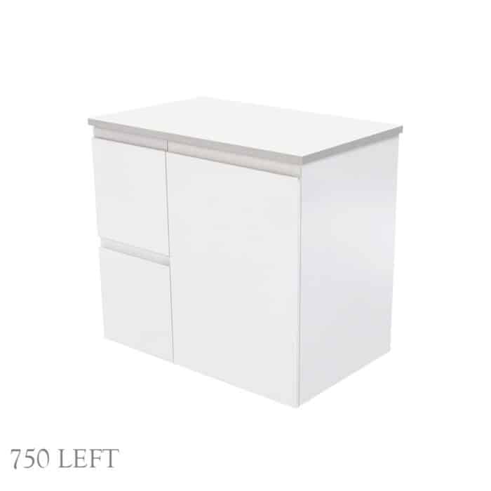 Fienza Fingerpull Satin White Wall Hung Cabinet Only. 4 x Size Options - Image 2