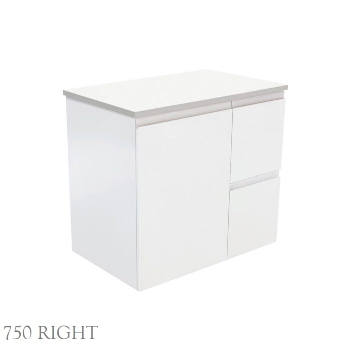 Fienza Fingerpull Satin White Wall Hung Cabinet Only. 4 x Size Options - Image 3