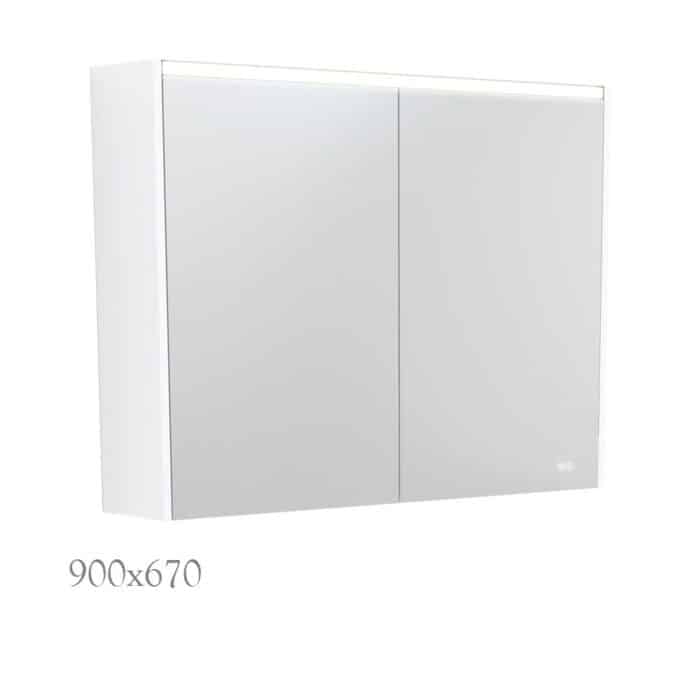 LED Mirror Cabinet, Gloss White Side Panels, 3 x Size Options - Image 4