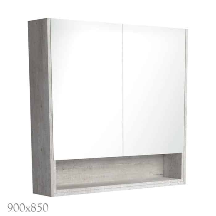 Mirror Cabinet With Display Shelf, INDUSTRIAL, 3 x Size Options. - Image 5