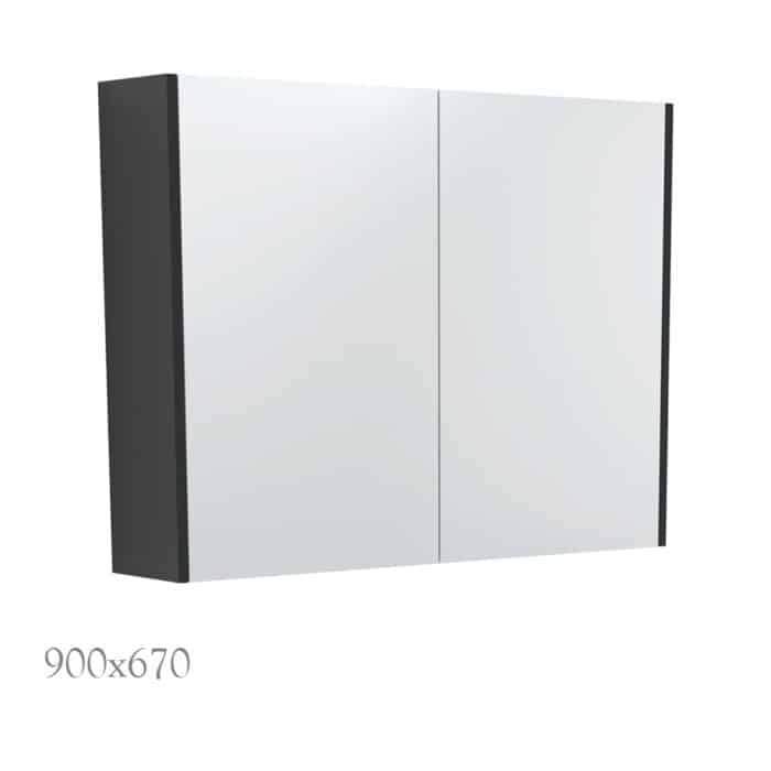Mirror Cabinet with Satin Black Side Panels, 5 x Size Options. - Image 6