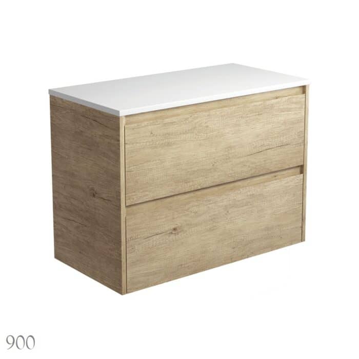 Fienza AMATO All drawer  SCANDI OAK Cabinet Only Wall Hung, 3 x Size Options - Image 4
