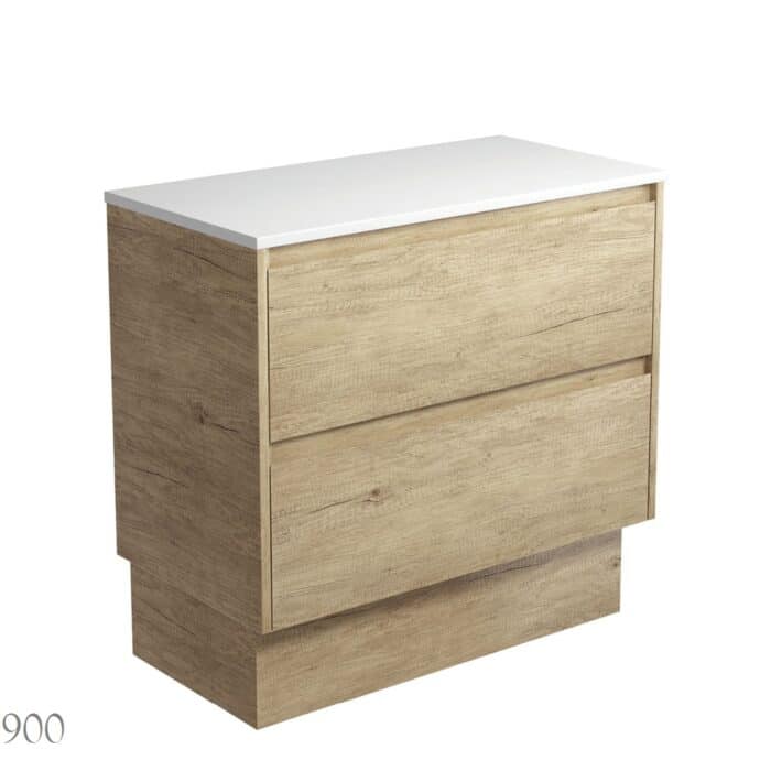 Fienza AMATO All Drawer SCANDI OAK Cabinet Only Floor Standing, 3 x Size Options - Image 4