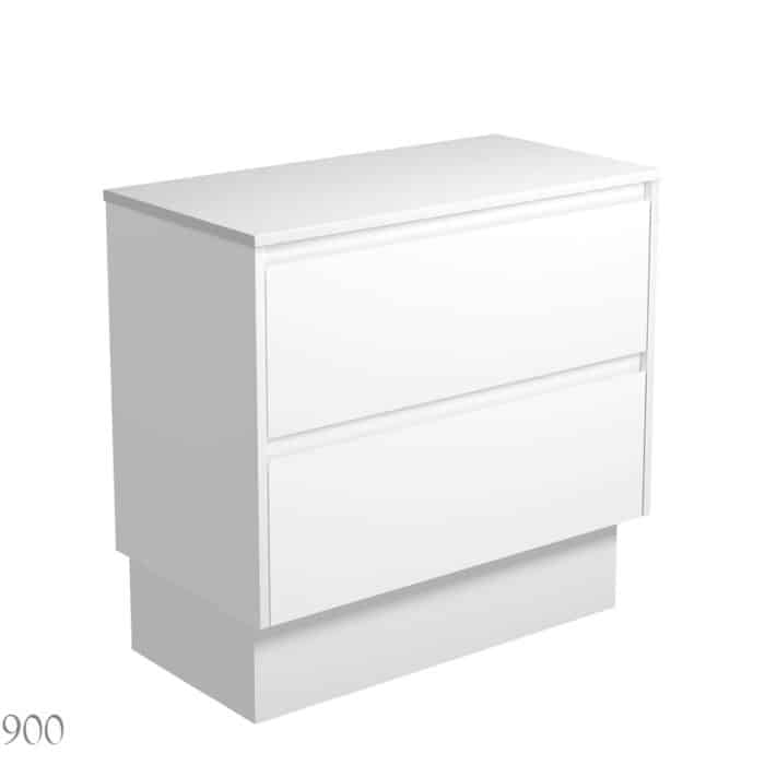 Fienza AMATO All Drawer Satin White Cabinet Only Floor Standing. 3 x Size Options - Image 4