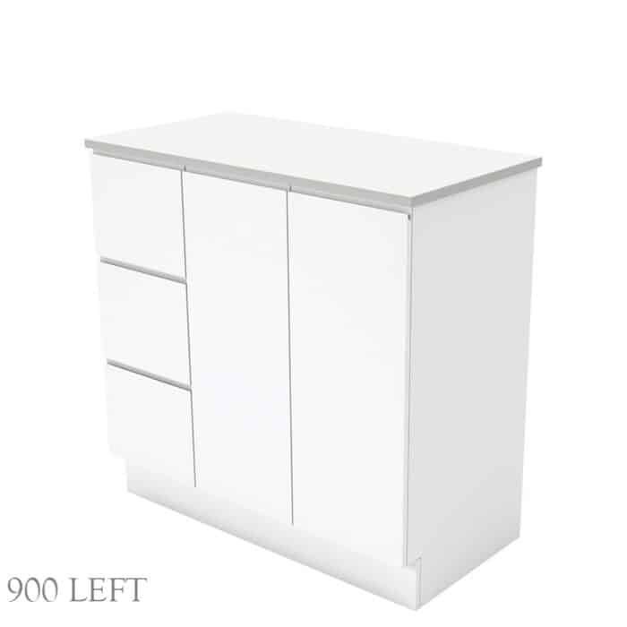 Fienza Fingerpull Gloss White Cab Only Floor Standing, 5 x Size Options - Image 7