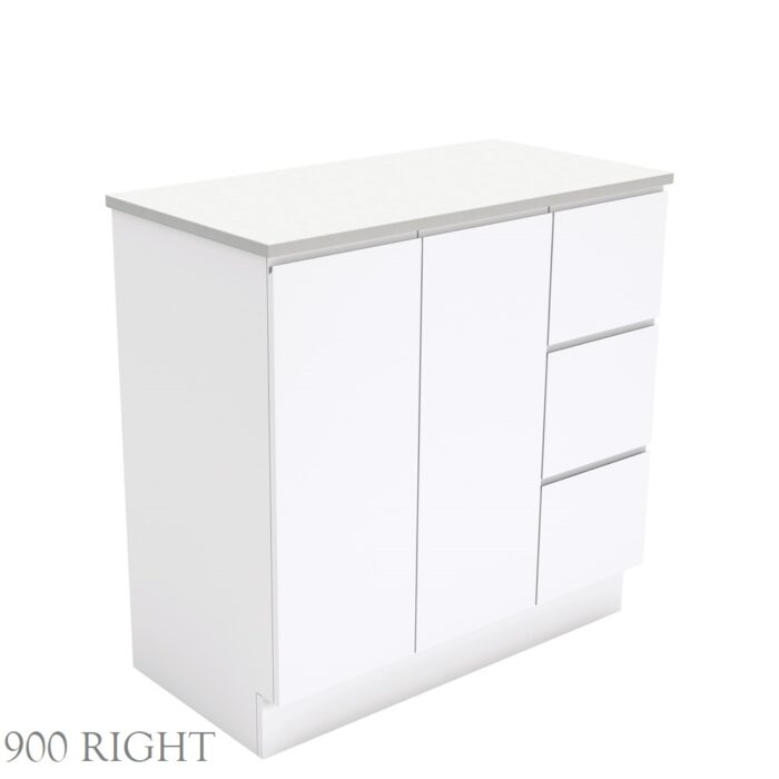 Fienza Fingerpull Gloss White Cab Only Floor Standing, 5 x Size Options - Image 8