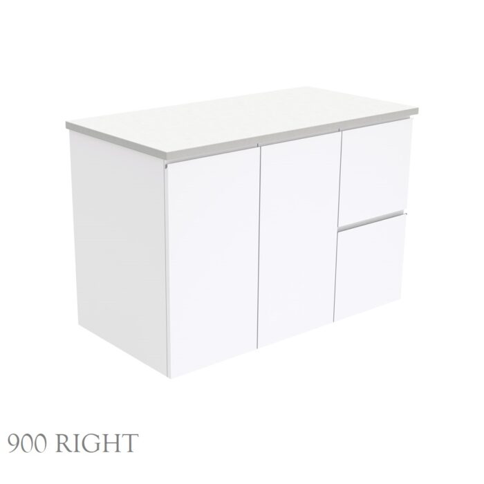 Fienza Fingerpull Gloss White Cab Only Wall Hung, 5 x Size Options - Image 8