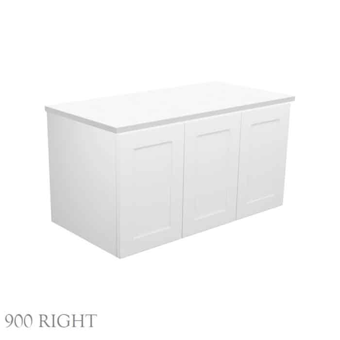 Fienza MILA SHAKER Cabinet Only Wall Hung Satin White, 6 Size Options - Image 11