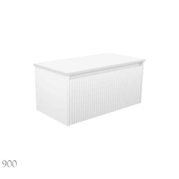 Fienza Alina Fluted Satin White Cabinet Only, 4 x Size Options - Image 5