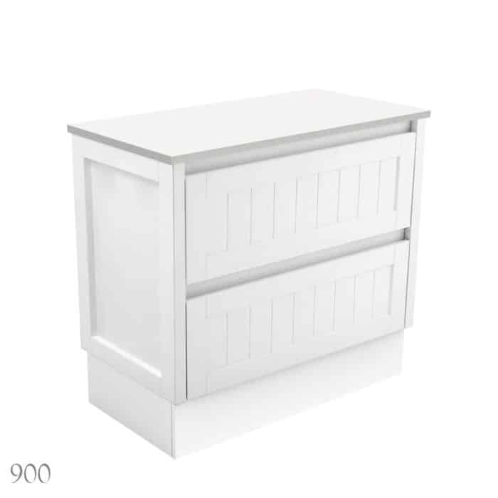 Fienza HAMPTON Cabinet Only Floor Standing Satin White. 3 Size Options - Image 5