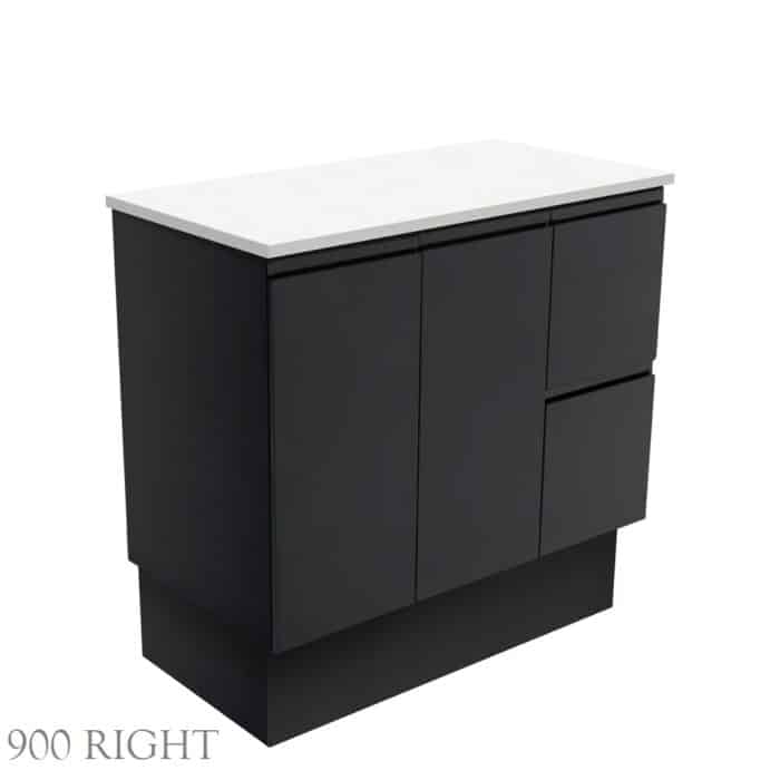 Fienza Fingerpull Satin Black Cabinet Only Floor Standing. 4 Size Options - Image 6