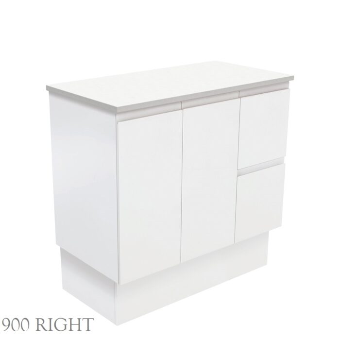 Fienza Fingerpull Satin White Cabinet Only Floor Standing, 4 x Size Options - Image 6