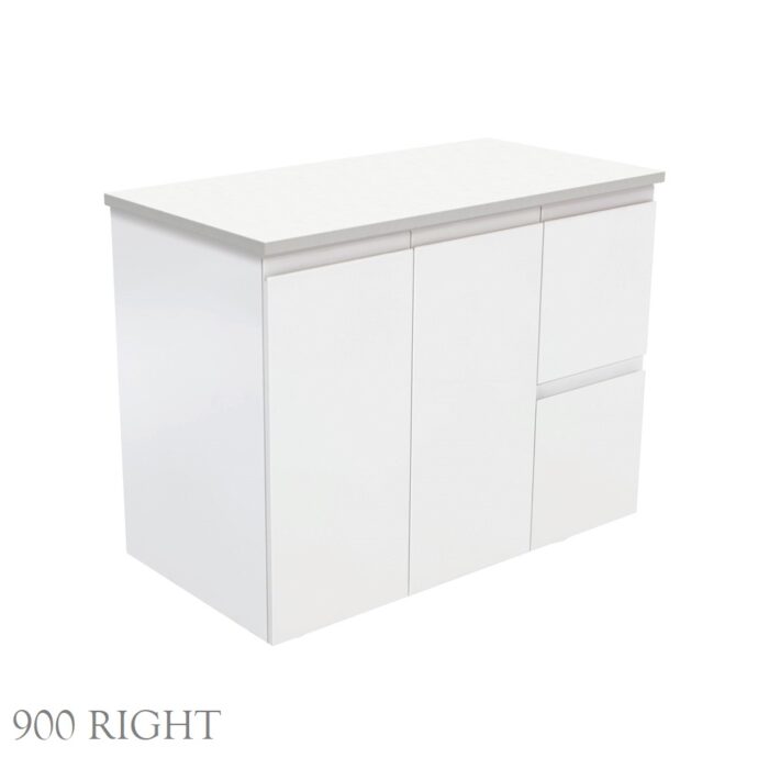 Fienza Fingerpull Satin White Wall Hung Cabinet Only. 4 x Size Options - Image 6