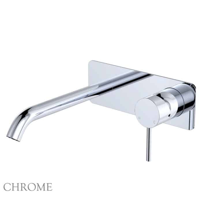 Kaya Basin-Bath Wall Mixer Set, Rectangular Plate, 200mm Outlet, 6 x Colour Options - Image 3
