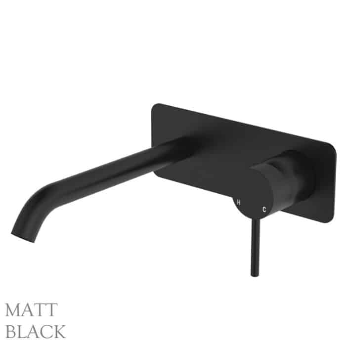 Kaya Basin-Bath Wall Mixer Set, Rectangular Plate, 200mm Outlet, 6 x Colour Options - Image 5